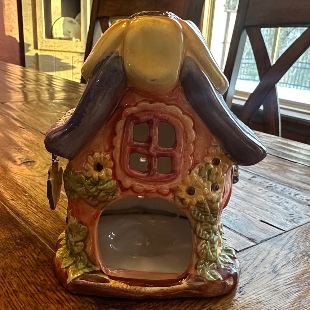 Charming Ceramic Cottage Candle Holder